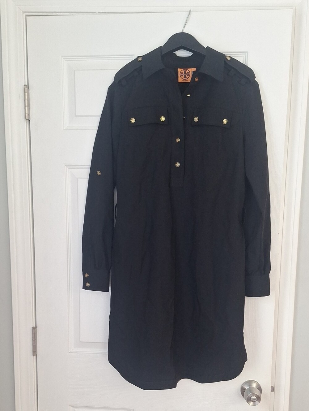 Tory Burch Black Military-Style Tanyei Dress Size 6